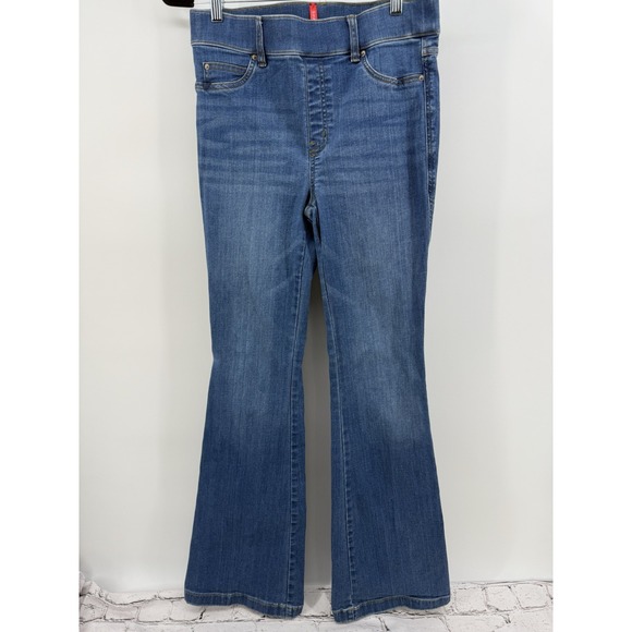 SPANX Flare Jeans Vintage Indigo Women's MPull-On Blue Denim - Picture 1 of 11